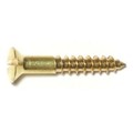 Midwest Fastener Wood Screw, #6, 7/8 in, Plain Brass Oval Head Slotted Drive, 48 PK 61648